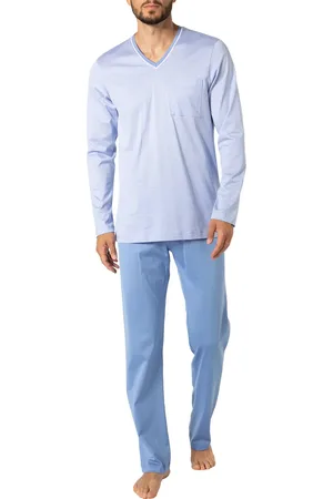 Novila Herren Pyjama Jersey-Baumwolle unifarben