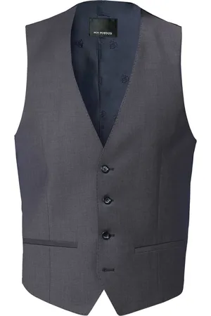 Roy Robson Herren Weste meliert Slim Fit