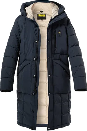 Blauer Herren Steppmantel unifarben