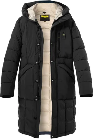 Blauer Herren Steppmantel unifarben