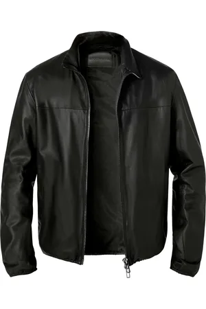 Emporio Armani Herren Lederblouson unifarben