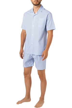 Novila Herren Pyjama Popeline Stoff Gemustert