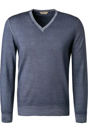 Gran Sasso Herren V-Pullover unifarben