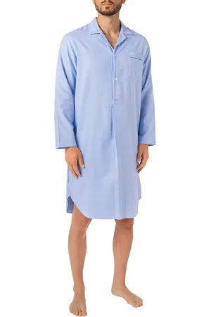 Novila Herren Nachthemd Flanelle unifarben