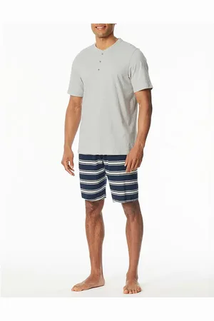 Schiesser Herren Pyjama Jersey-Baumwolle unifarben