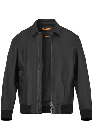 HUGO BOSS Herren Lederjacke unifarben