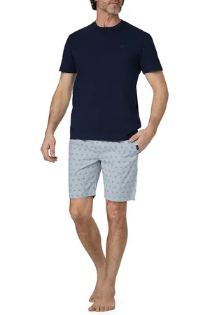 Bugatti Herren Pyjama Baumwolle & Mix Gemustert,Gestreift