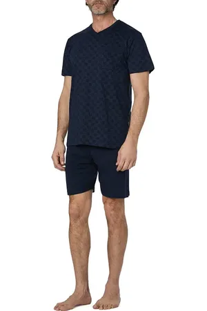 Bugatti Herren Pyjama Baumwolle & Mix Gemustert