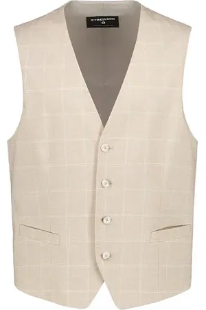 Strellson Herren Weste kariert Slim Fit