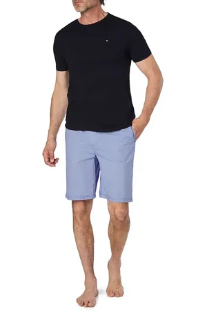 Tommy Hilfiger Herren Pyjama Jersey-Baumwolle Gestreift,unifarben