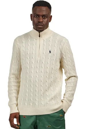 Ralph Lauren Cable-Knit Wool-Cashmere Zip Sweater