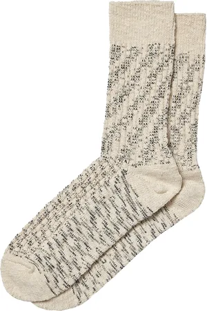 RoToTo Kasuri Ribbed Crew Socks