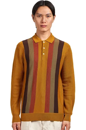 Beams Knit Polo Stripe