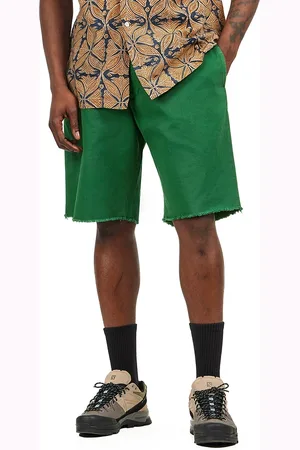 Beams Plain Front Shorts Cut-Off Twill Garment Dye