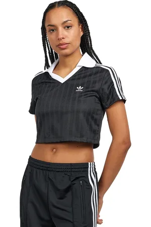 adidas Adicolor Football Jacquard V-Neck Crop Polo