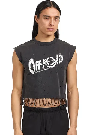 SATISFY MothTech Cropped Fringed Muscle Tee