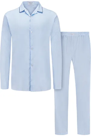 Novila Pyjama aus leichtem Satin mit Fineliner-Muster