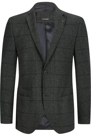 Roy Robson Sakko mit Karo-Muster und Ellenbogenpatches, Regular Fit