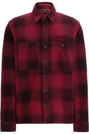 HUGO BOSS Overshirt mit Glencheck-Muster