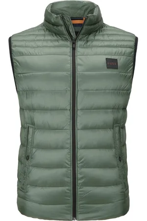 HUGO BOSS Steppweste mit gummiertem Logo-Patch