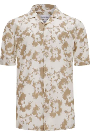 Calvin Klein Bowlinghemd aus Lyocell mit Hawaiiblumen-Print