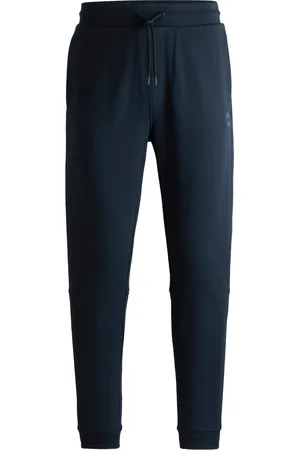 HUGO BOSS Unifarbene Joggpants mit gummiertem Logo-Emblem