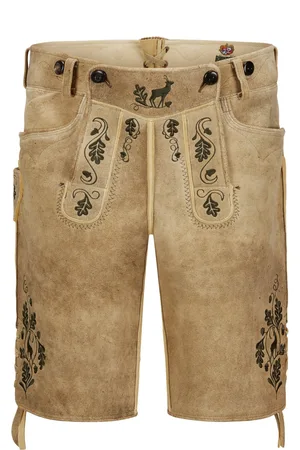 Meindl Lederhose Herzog Max mit Stickerei in Kontrastfarbe