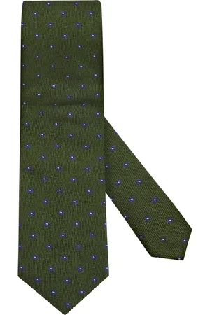 Ascot Krawatte aus Seide-Baumwollnmix mit Blüten-Stitching