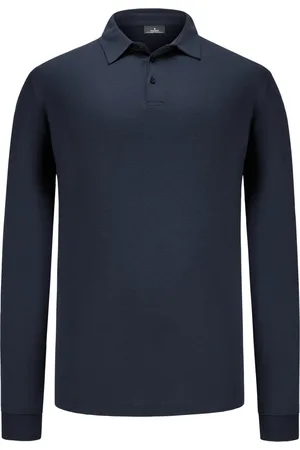 Ragman Langarm-Poloshirt aus softer Pima-Baumwolle