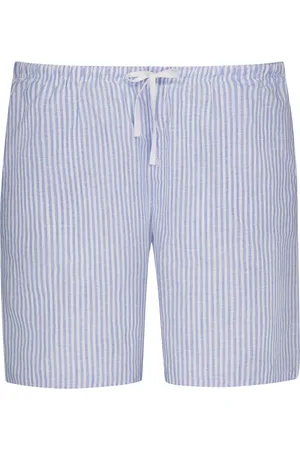 Novila Schlafshorts aus einem Leinen-Baumwoll-Mix mit Streifenmuster