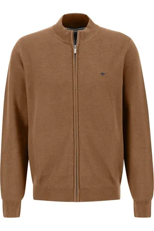 Fynch-Hatton Strickjacke mit kleinem Brustlogo, Extralang
