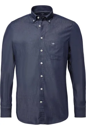 Fynch-Hatton Jeanshemd mit Brusttasche und Button-Down-Kragen