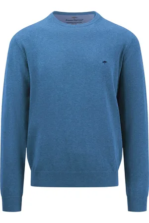 Fynch-Hatton Pullover aus Baumwolle mit Logostickerei, extralang