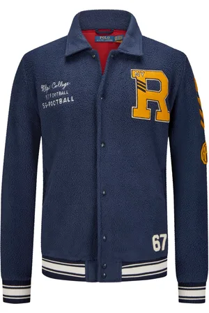 Ralph Lauren Collegejacke in Fleece-Qualität mit Patches