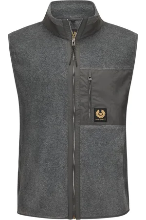 Belstaff Weste in Fleece-Qualität mit Logo-Aufnäher