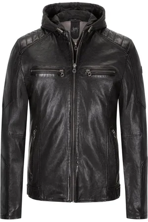 Mauritius Lederjacke mit lässiger Kapuze