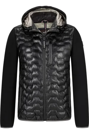 Milestone Lederjacke mit Steppmuster und Softshell-Einsätzen