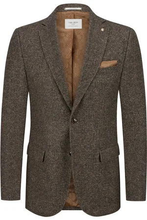 Carl Gross Sakko mit Fischgrätmuster und Seidenanteil, Modern Fit