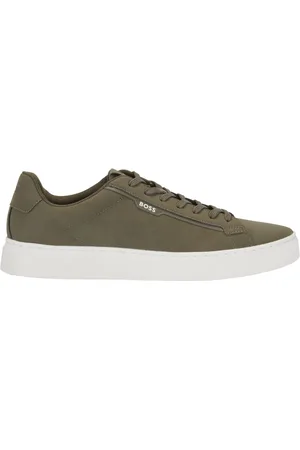 HUGO BOSS Low Top Sneaker aus Kunstleder mit Labelschriftzug