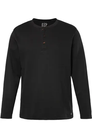 JP 1880 Longsleeve mit Serafinokragen und Rippstrick-Optik