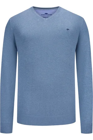 Fynch-Hatton Pullover mit V-Ausschnitt und Logo-Stickerei