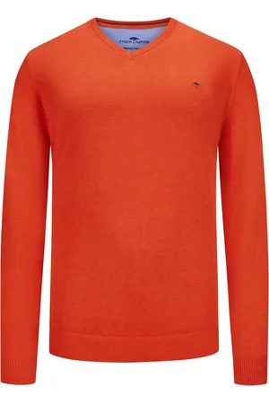 Fynch-Hatton Pullover mit V-Ausschnitt und Logo-Stickerei