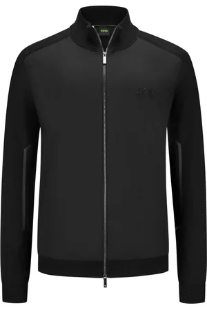HUGO BOSS Leichte Hybridjacke mit Strickärmeln