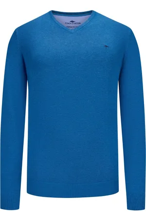 Fynch-Hatton Pullover mit V-Ausschnitt und Logo-Stickerei