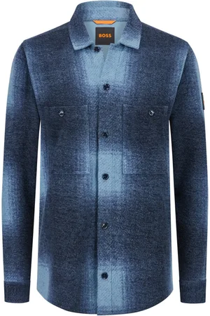 HUGO BOSS Overshirt aus weichem Flanell-Sweatstoff mit Karo-Muster