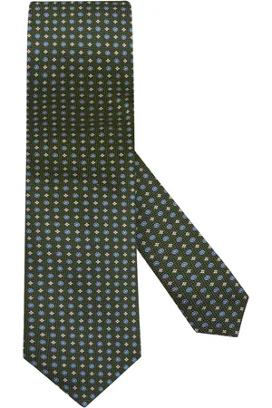 Ascot Krawatte mit Seidenanteil und floralem Strukturmuster