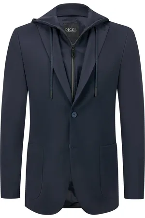 Digel Jersey-Sakko mit heraustrennbarer Blende und Kapuze, Modern Fit