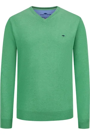 Fynch-Hatton Pullover mit V-Ausschnitt und Logo-Stickerei
