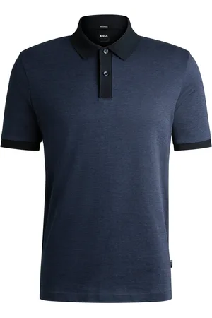 HUGO BOSS Feinstrick-Poloshirt aus merzerisierter Baumwolle