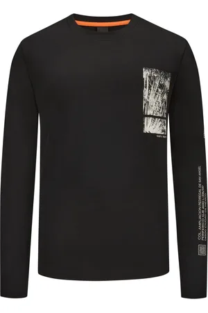 HUGO BOSS Longsleeve mit Artwork-Print und Letter-Print am Arm